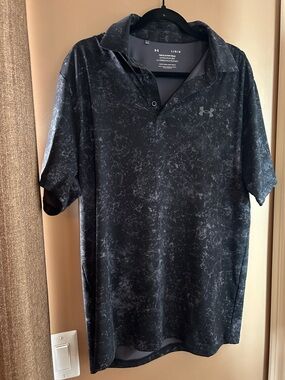 Under Armour Men’s Black Marbled Performance Polo